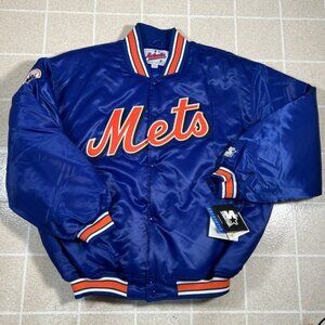 Vintage New York Mets Blue Satin Starter Diamond Collection Jacket XXL 90's